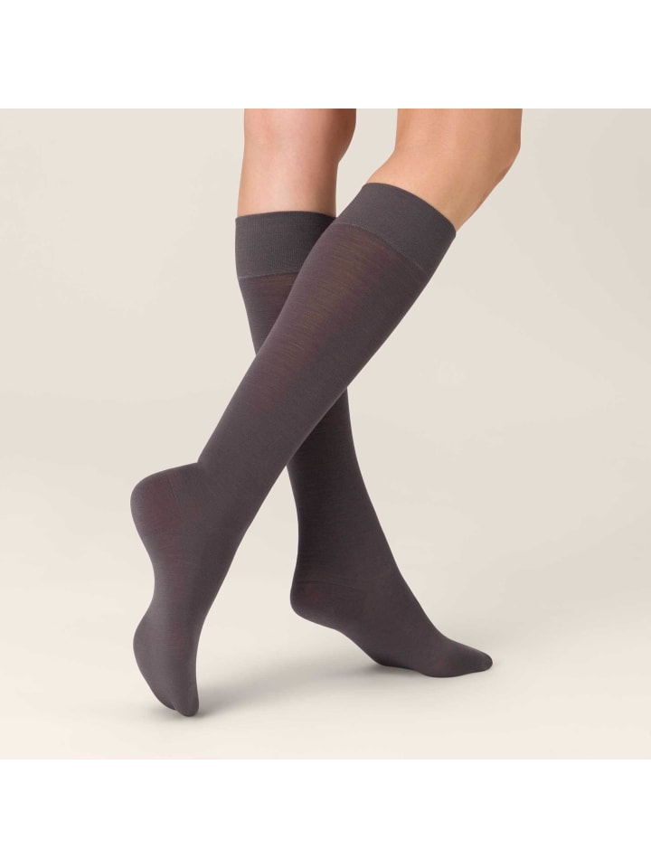 

Kunert Чувственные дышащие высокие носки из мериносовой шерсти антрацитового цвета