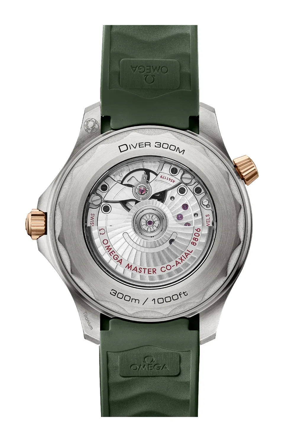 SEAMASTER DIVER 300М 42 ММ, ТИТАН‑БРОНЗОВОЕ ЗОЛОТО НА РЕЗИНОВОМ РЕМЕШКЕ - 210.92.42.20.10.001 OMEGA, серебряный — фото 2