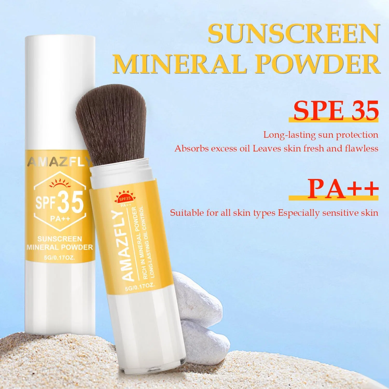 Минеральная солнцезащитная пудра SPF 35 Gadmlury белый — фото 2