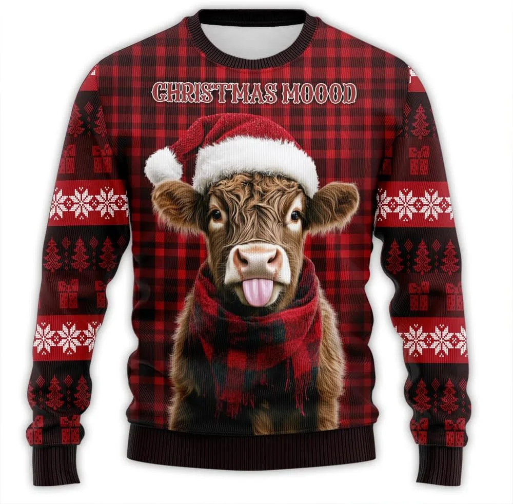 

Свитер Farm Cow Ugly Christmas для женщин и мужчин, Xmas Mood HANZSPROUT