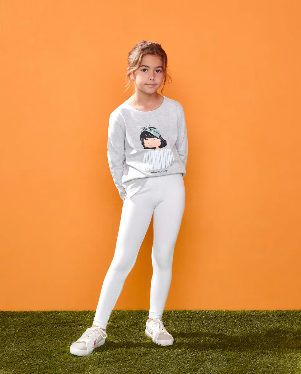 

Однотонные базовые леггинсы Kids El Corte Inglés, цвет Crudo