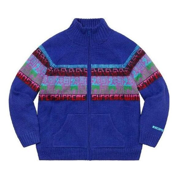 

Свитер chullo windstopper zip up sweater 'blue red grey' Supreme, синий