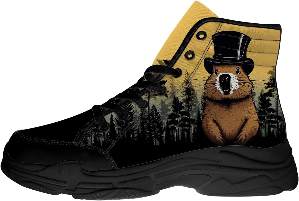 

Высокие кеды с сурком для женщин и мужчин, кружевные кеды на платформе, подарки с изображением сурка для него и для нее Generic, 3102 Groundhog Forest