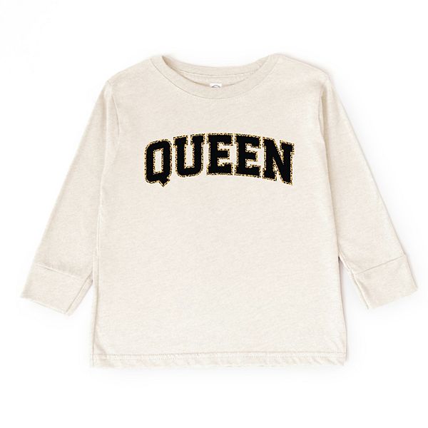 

Футболка с длинным рукавом Queen leopard print для малышей The Juniper Shop, Natural