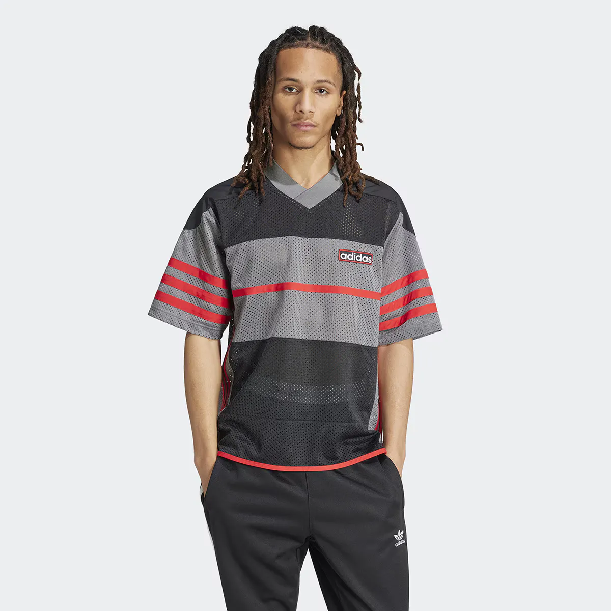 

Мужская футболка Adicolor Mesh Adibreak Adidas Originals, черный/серый