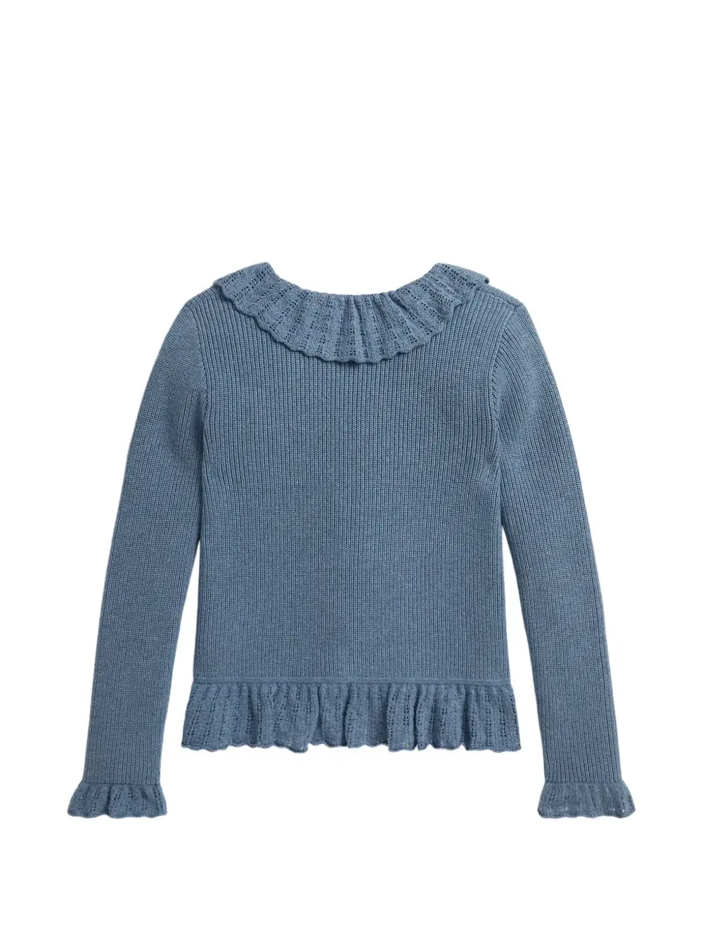 Кардиган с оборками Polo Ralph Lauren Kids, синий — фото 2