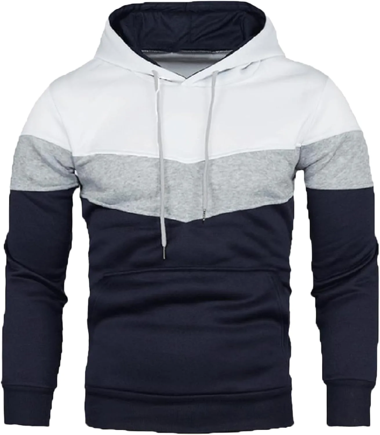 Мужской худи с цветными блоками и карманом-кенгуру Slim Fit