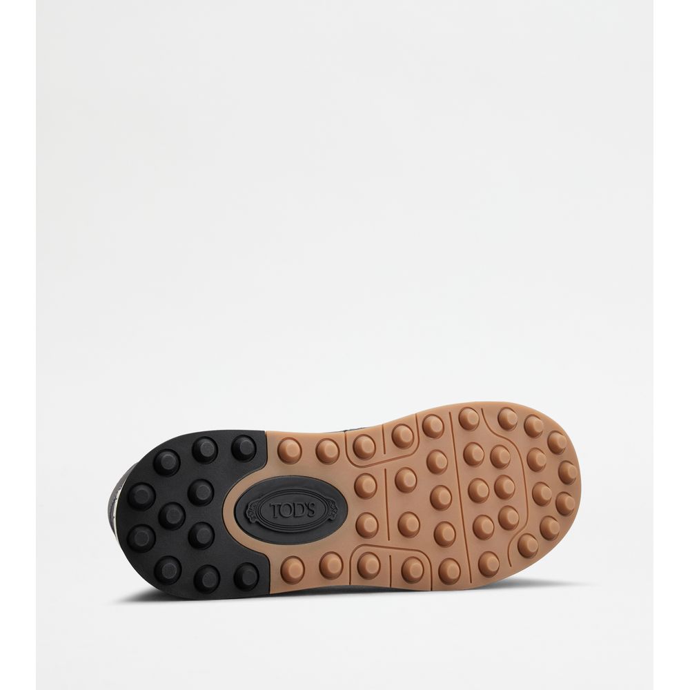Тодс высокие кроссовки из замши и гладкой кожи TOD's, серый — фото 4