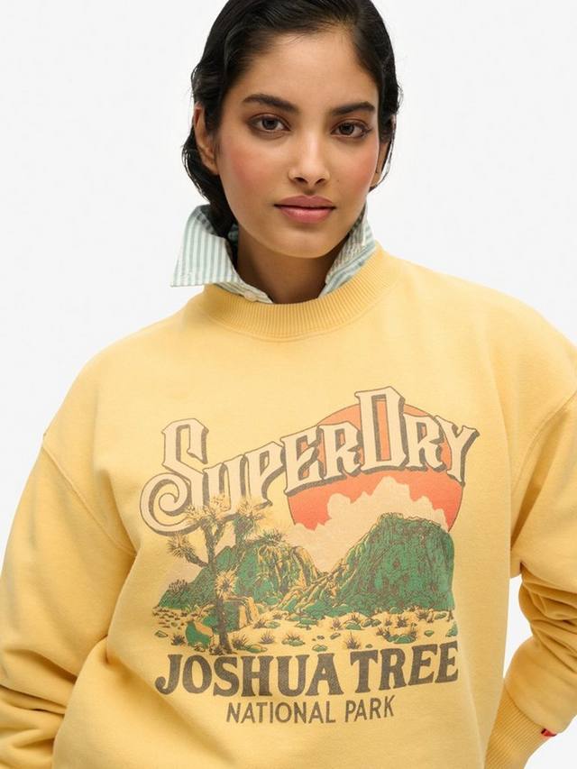 Сувенирный свитшот с принтом Superdry, Flax Yellow — фото 4