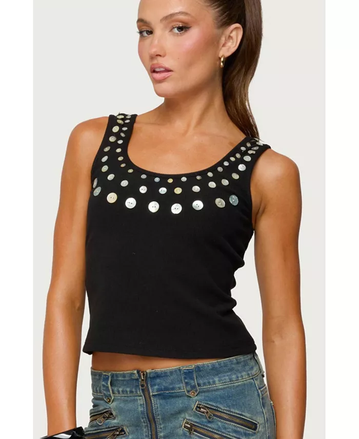 

Женская пляжная майка с вырезом-лодочкой Edikted, черный