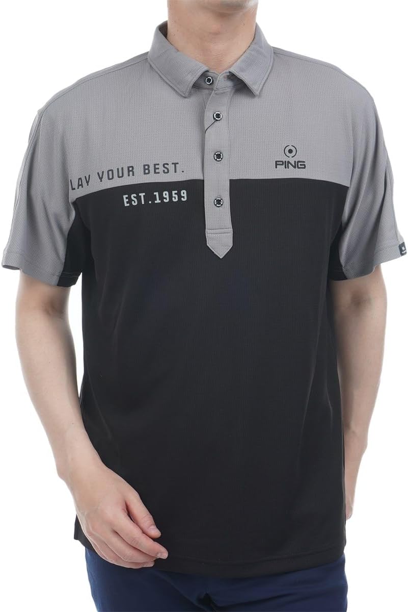 

Мужская поло-рубашка Ping с коротким рукавом (эластичная, приятная на ощупь) / для гольфа / 621-5160203, серый