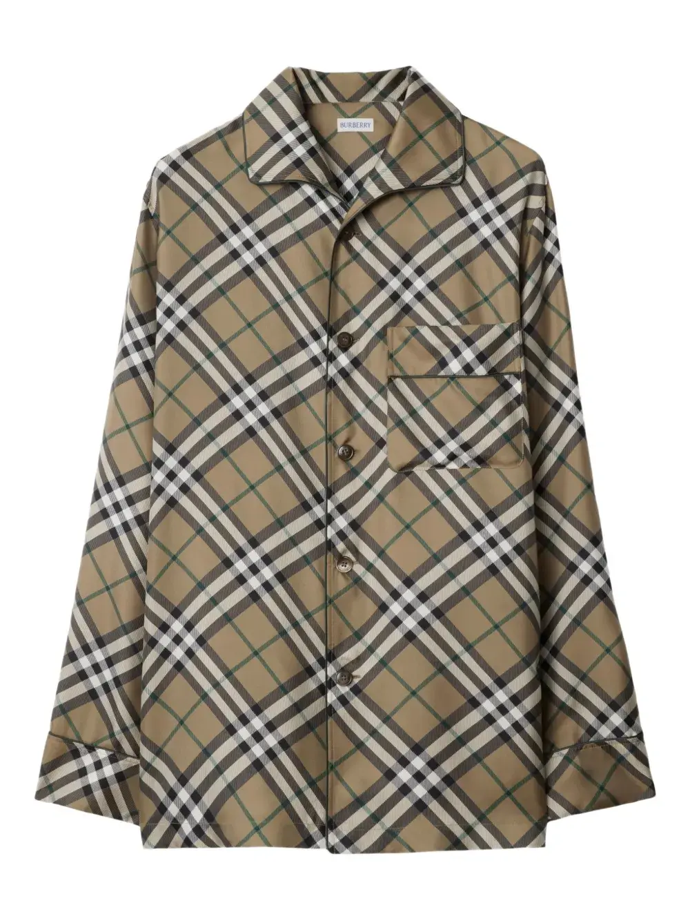 

Пижамная рубашка в клетку BURBERRY, нейтральный