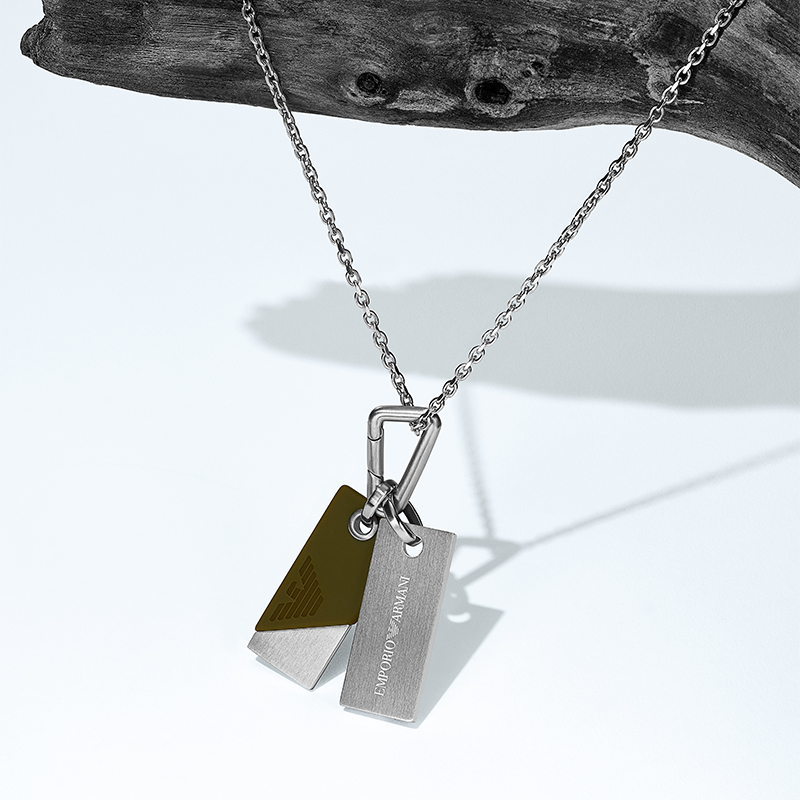 

Ошейник с жетоном из нержавеющей стали EMPORIO ARMANI