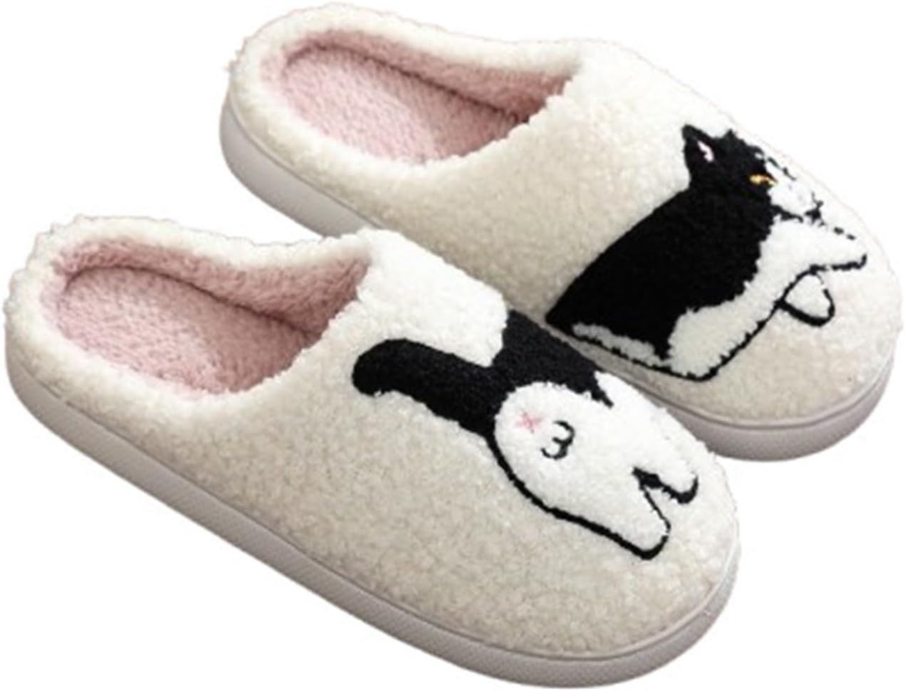 

Женские и мужские пушистые тапочки с рисунком кошек и собак, мультяшные домашние тапочки с мягкой мемори-пеной, уютные плюшевые тапочки для пары, для дома (40/41 EU, акула) Znel, Cow Cat 40/41 EU