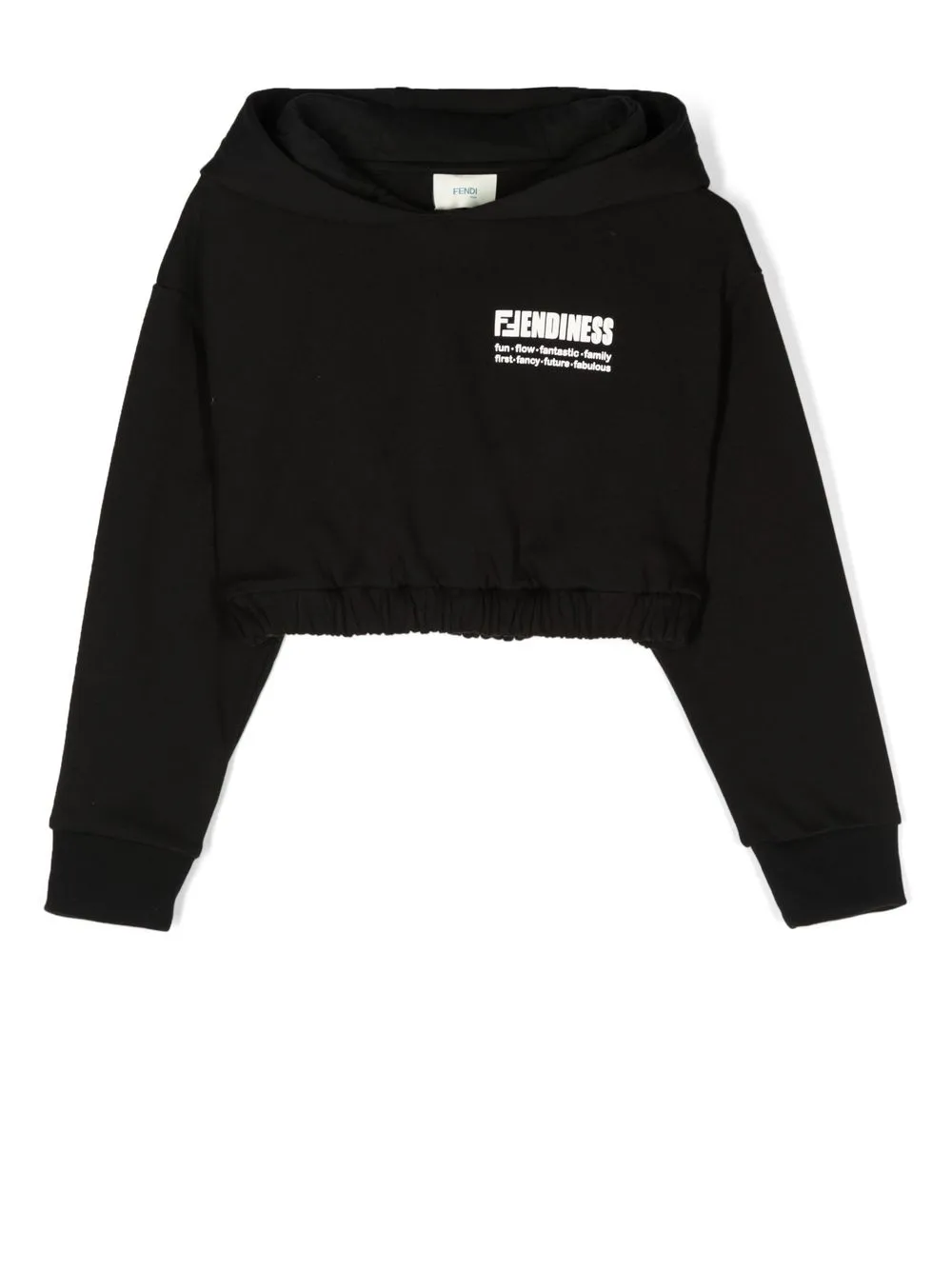 

Укороченное худи Fendiness FENDI KIDS, черный