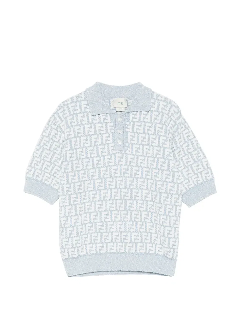 Рубашка поло с узором FF Fendi Kids, синий