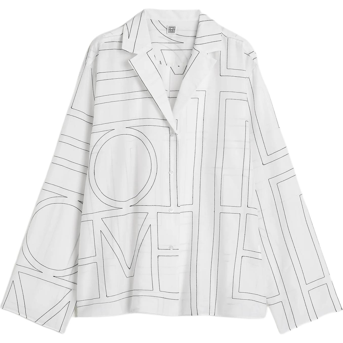 

Рубашка с вышитым монограммой TOTEME, белый/черный