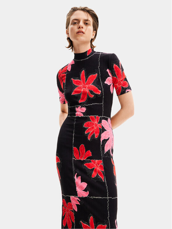 

Летнее платье стандартного кроя Desigual, черный