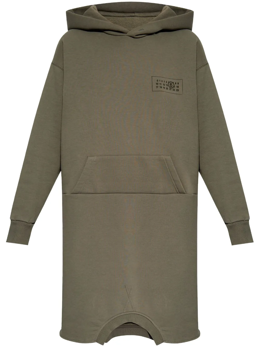 

Платье с капюшоном и логотипом Mm6 Maison Margiela, серый