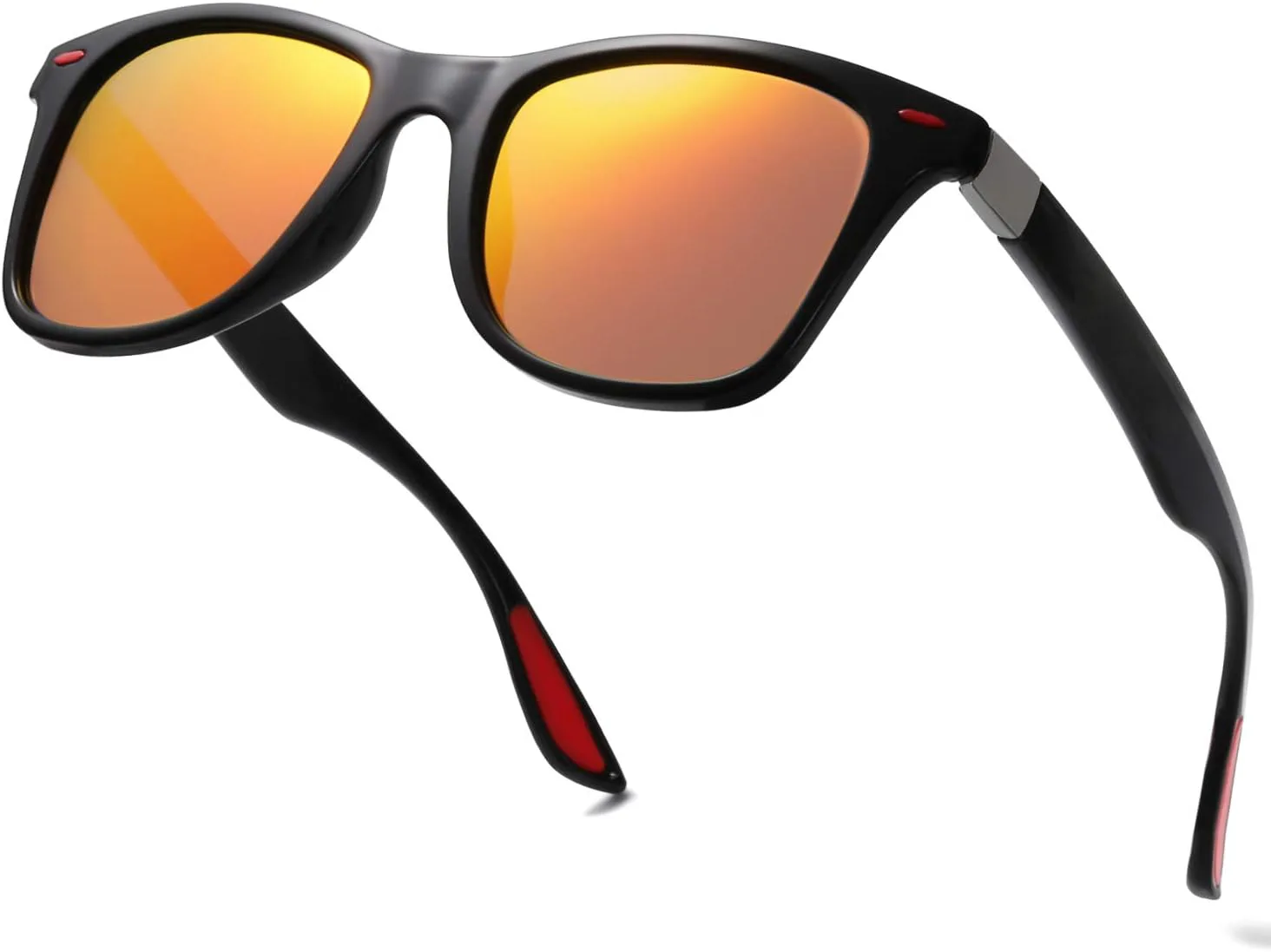 

Поляризованные спортивные солнцезащитные очки SOJOS TR90 для бега, езды на велосипеде, рыбалки, гольфа и вождения SJ2101, C4 Black Frame/Red Mirrored Lens