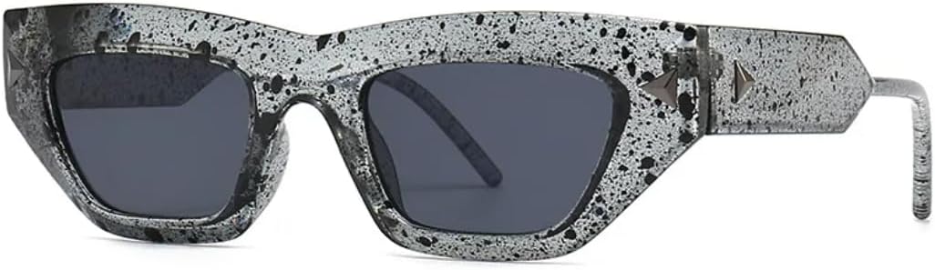 

Солнцезащитные очки «кошачий глаз» для женщин и мужчин, модные солнцезащитные очки в винтажном стиле, стимпанк, роскошные, с заклепками, защита от УФ-излучения UV400 HHZZYVY, Gray Black