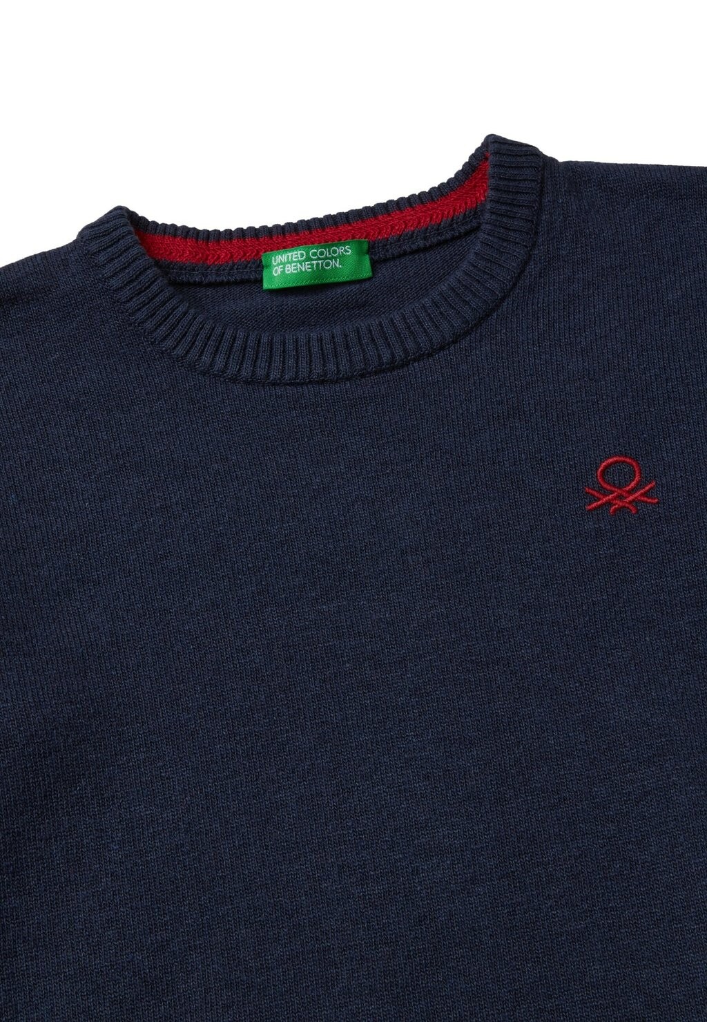 

Вязаный свитер CREW NECK WITH EMBROIDER. United Colors of Benetton, синий