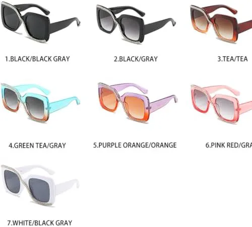 

Модные солнцезащитные очки Diamond Quare для женщин и мужчин, ретро-оправа увеличенного размера, трендовые женские солнцезащитные очки UV400 MTZJH, Black