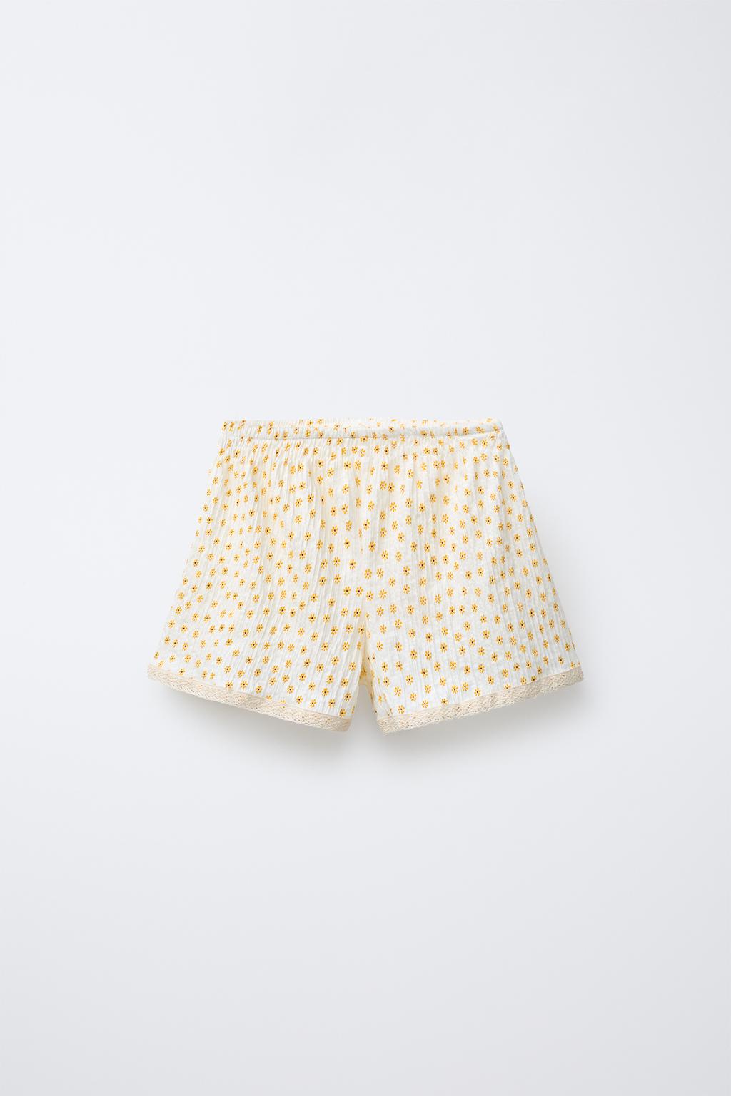 

Кружевные шорты-бермуды ZARA, цвет Light yellow