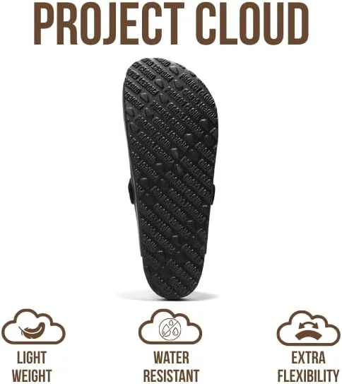 Мужские сабо Project Cloud - 100% натуральная кожа полного зерна, с мягкой подошвой из памяти формы и поддержкой свода стопы, натуральная пробковая стелька - нескользящие домашние тапочки для мужчин (Бруклин), черный — фото 4