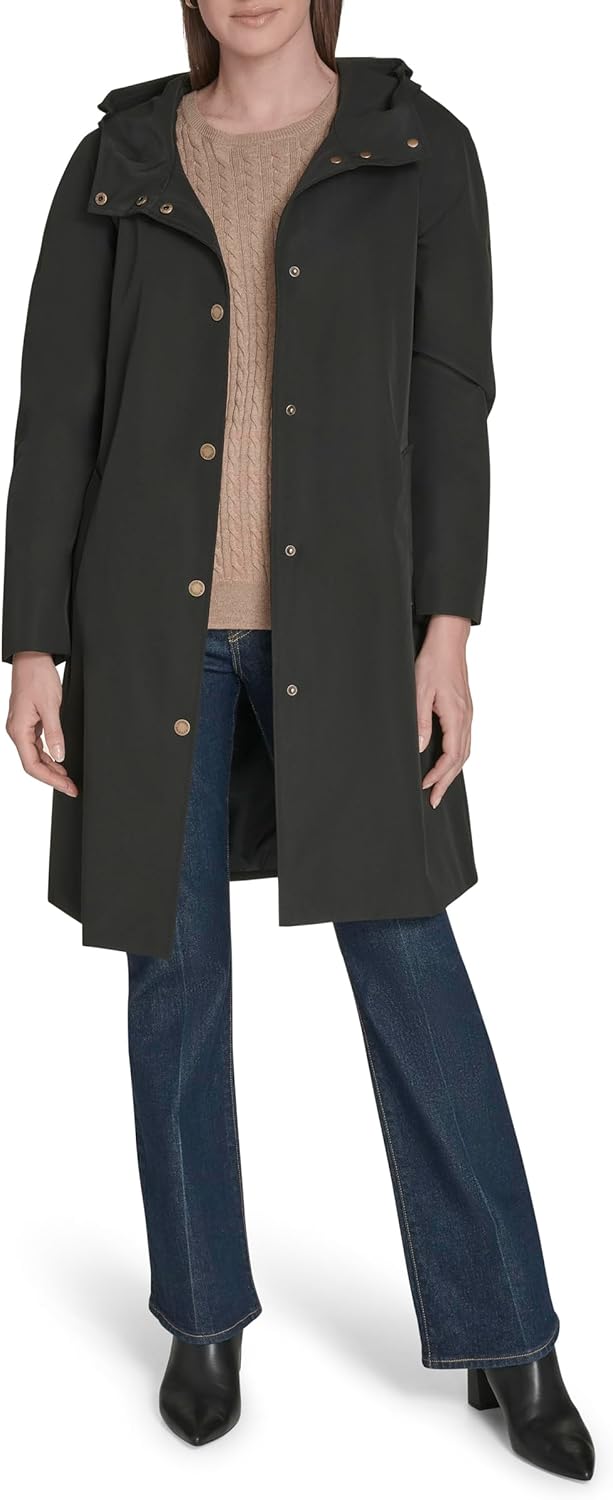 Женский плащ Tommy Hilfiger с застежкой-кнопкой спереди, Black — фото 2