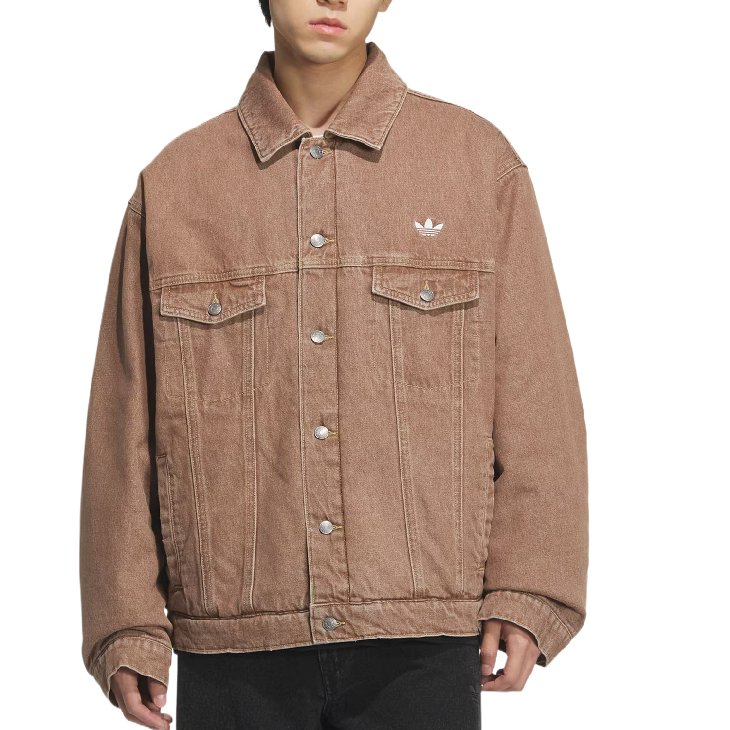 Стираная куртка Unisex Adidas Originals, мягкий коричневый — фото 3