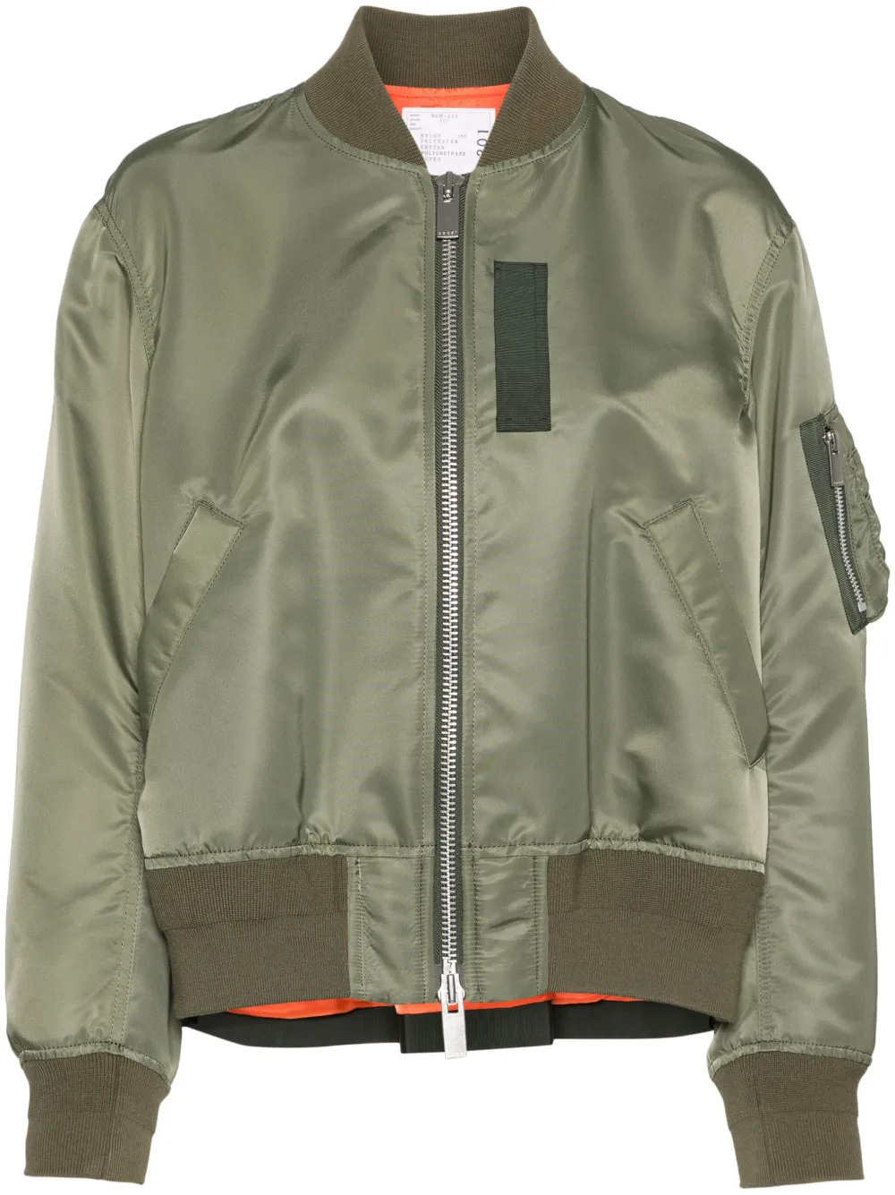

Бомбер на молнии SACAI, зеленый