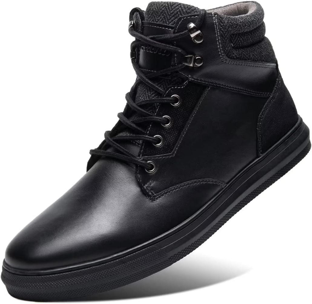 

Кроссовки Arkbird, повседневные, кожаные ботинки Чака на шнуровке для мужчин, черный