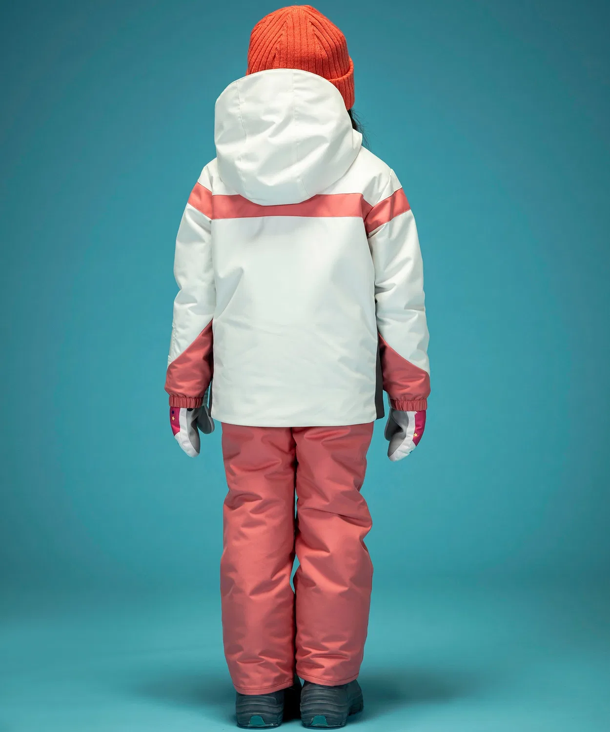 Детский костюм для ски-туалета phenix Curve Line Sleeves Junior Two-piece, розовый — фото 4