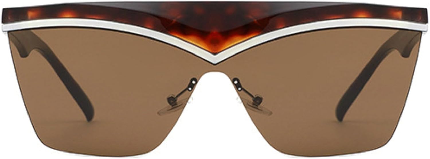 

Большие квадратные солнцезащитные очки-щиток для женщин, крупная оправа, роскошные солнцезащитные очки с плоской верхней частью в стиле Y2K для женщин, размер N45 mincl, Leopard