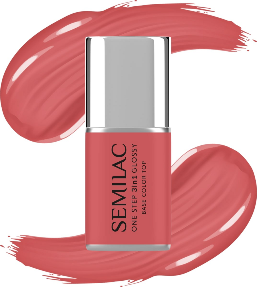 

УФ-лак для ногтей Semilac 3in1 UV-Nagellack Glossy Coral Pink