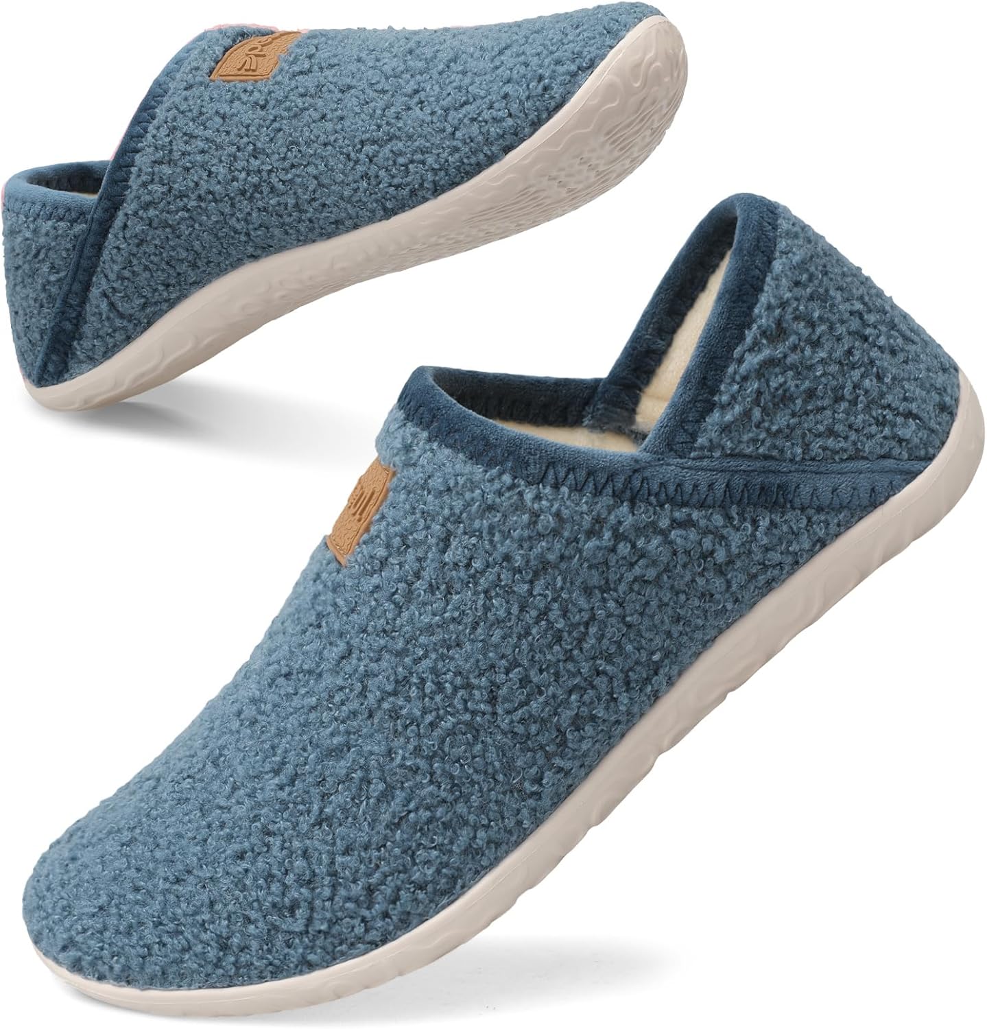

Домашние тапочки Spesoul Fuzzy House для женщин и мужчин, закрытая задняя часть, легкие, с мягкой искусственной меховой подкладкой, тапочки-носки для дома, спальни, офиса, йоги и прогулок на улице, синий