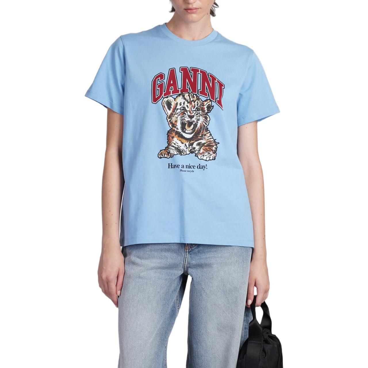 

Графическая футболка с принтом Crewneck GANNI, синий