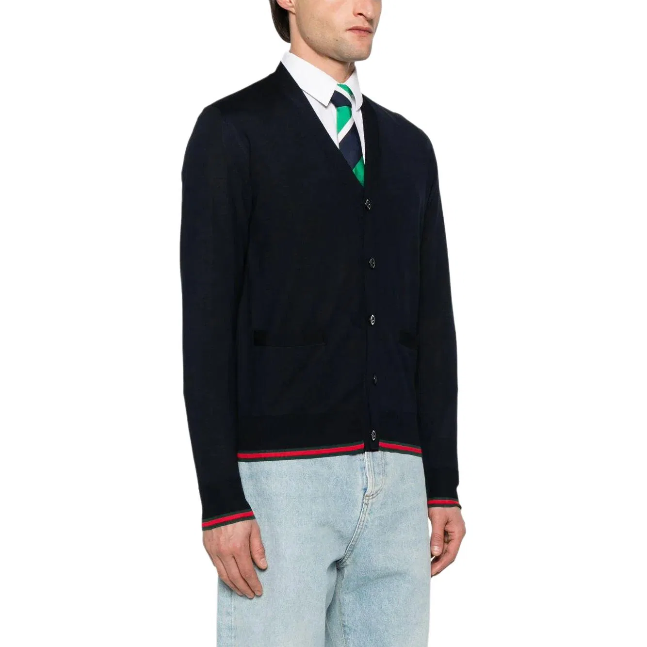 Кардиган GUCCI на пуговицах, вязаный, Dark Blue — фото 3
