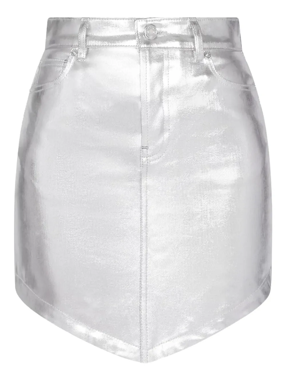 

Джинсовая юбка мини асимметричного кроя Alexandre Vauthier, серебристый