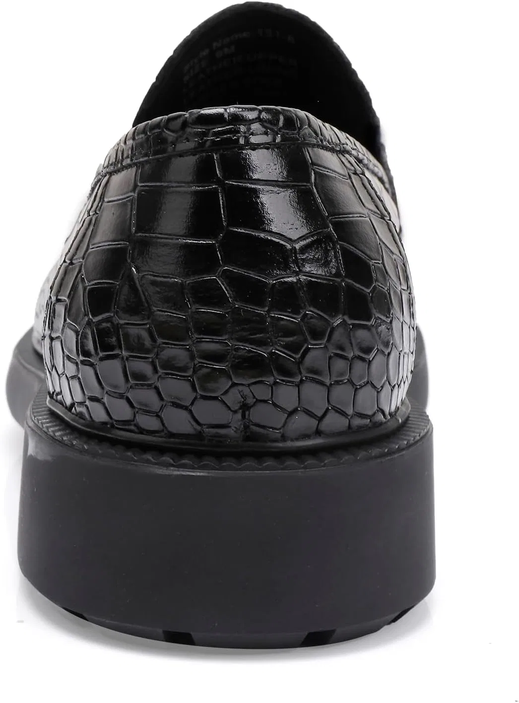 Туфли из кожи, крокодиловая печать, Penny Loafer, Black GOLDEN COXES FAMILY — фото 3
