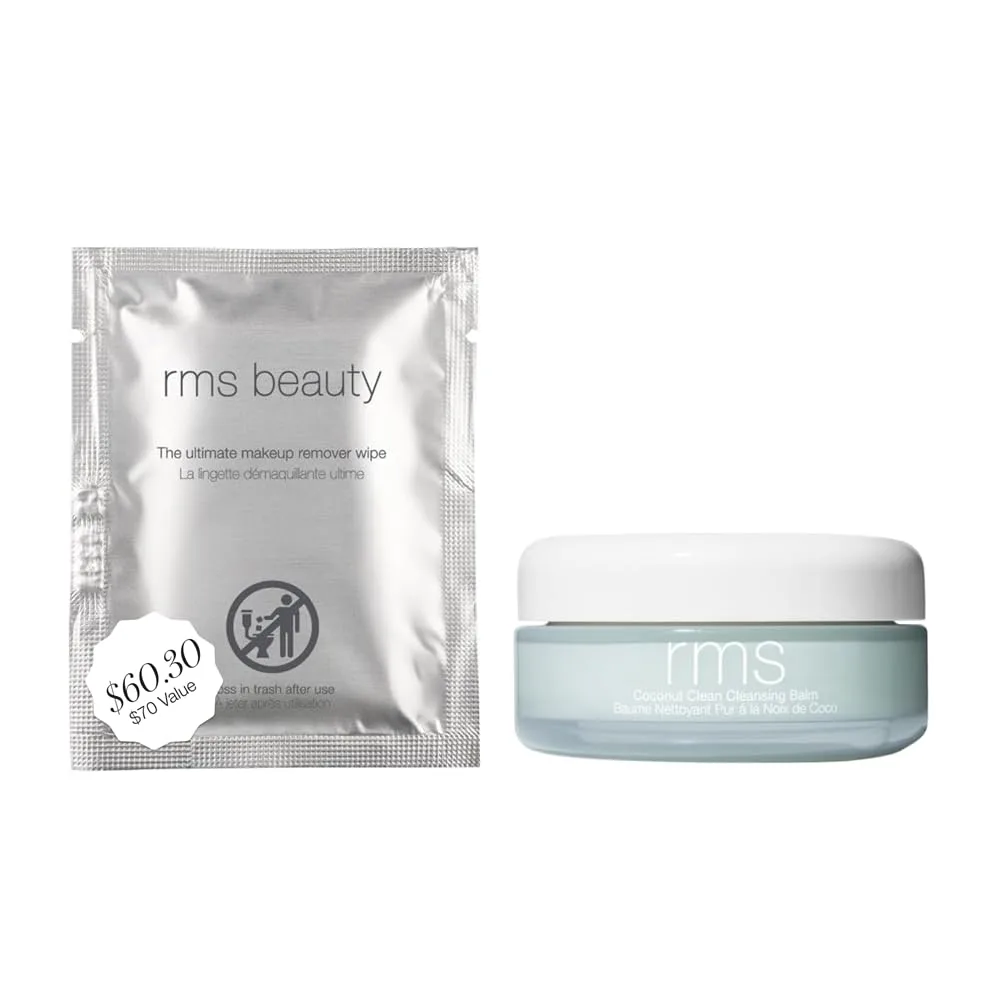 Влажные салфетки для снятия макияжа RMS Beauty - органическое средство для снятия макияжа с кокосовым маслом и очищающий бальзам.