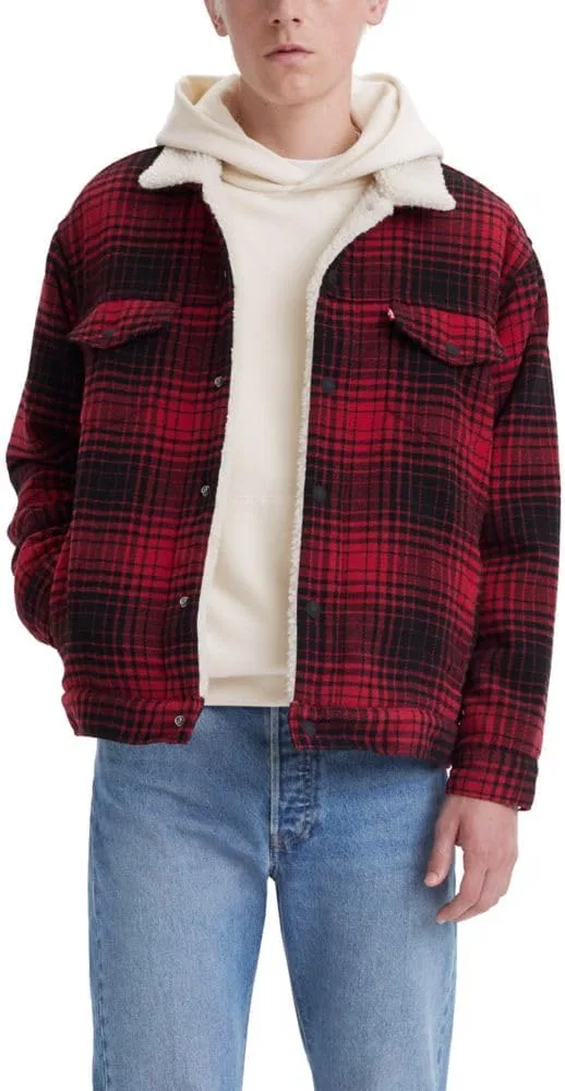 Куртка легкая джинсовая Levi's, Harvey Plaid Rhythmic Red