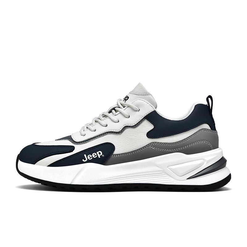 

Мужские повседневные низкие кроссовки с амортизацией, устойчивые к истиранию, легкие, увеличивающие рост Jeep, бежевый синий