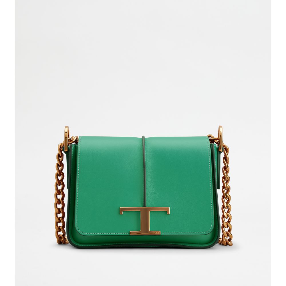 

Сумка через плечо T Timeless из кожи Mini TOD's, зеленый