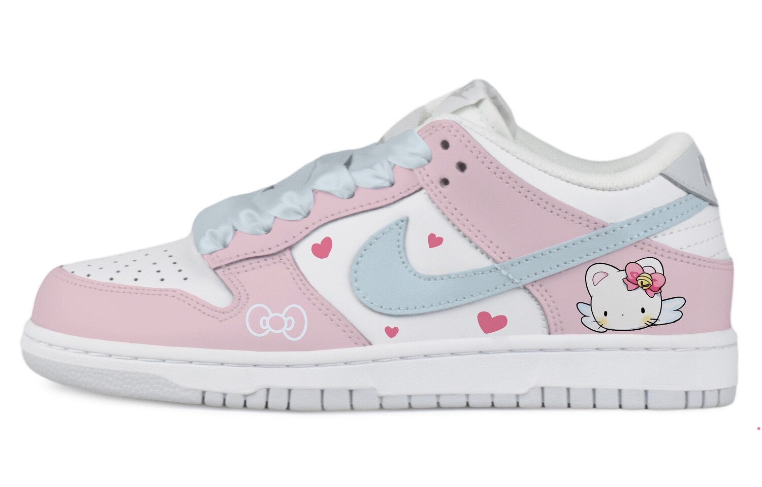 

Кроссовки Nike Dunk Skateboard Shoes Women's Low-Top White Blue Pink