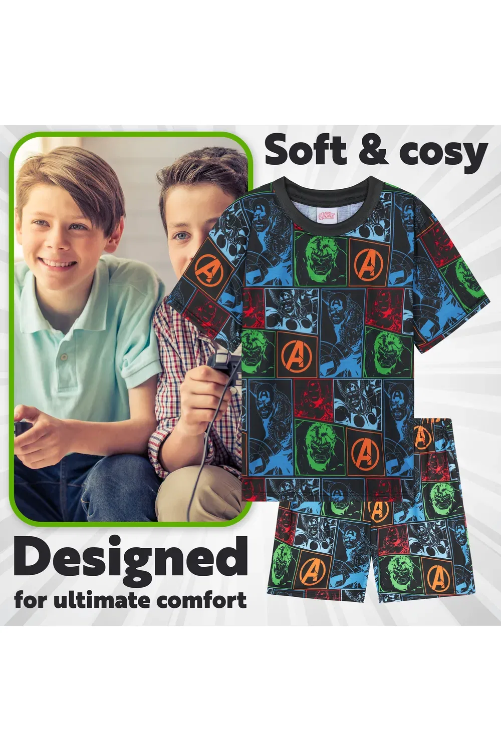 Пижама детская Marvel Avenger 2 Pack Short Pyjama Set, мультиколор — фото 3