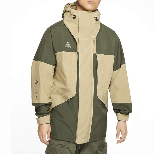 Куртка men's acg gore-tex hooded outdoor interchange jacket army green khaki Nike, зеленый — фото 3