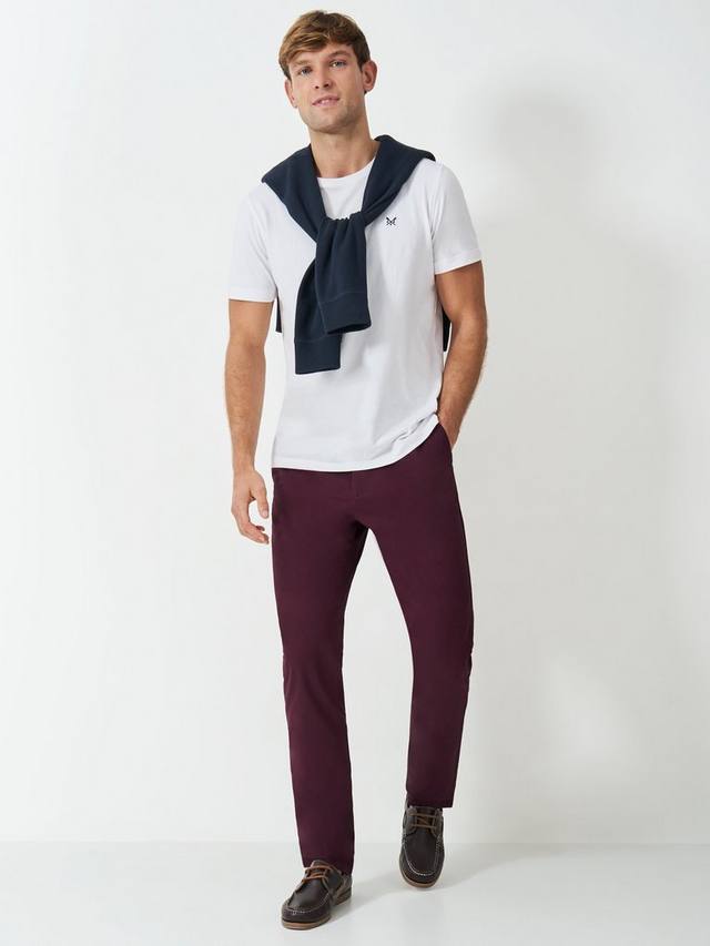 

Брюки-чинос прямого покроя Crew Clothing, бордовый