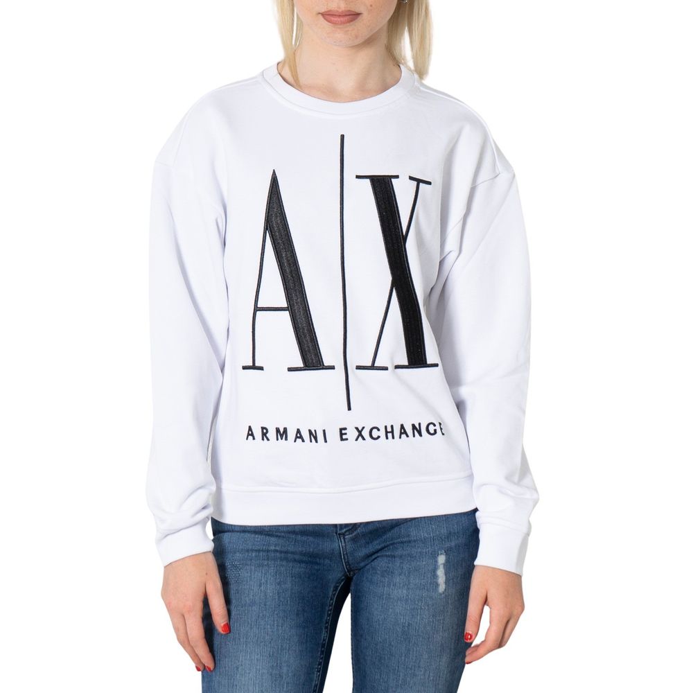 

Белый хлопковый свитер Armani Exchange